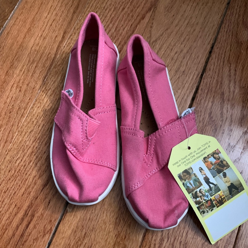 Pink Toms (No Box) Unworn, Size Toddler 10